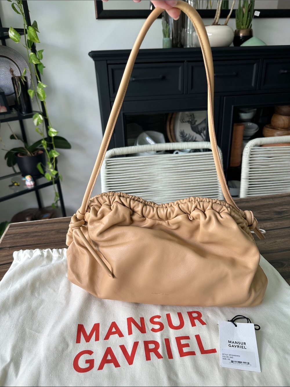 Mansur Gavriel Sand Cloud Clutch Shoulder